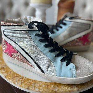 Golden Goose Slide Glitter High Top Sneakers – Women’s Size 40 – Great Condition